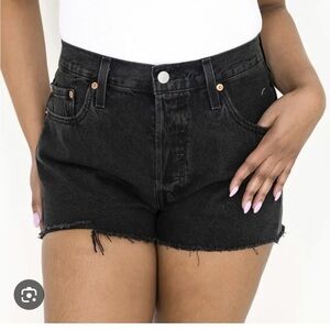 Levi's Shorts Women’s 29 Lunar Black 501 Original Cutoff Denim 56327
